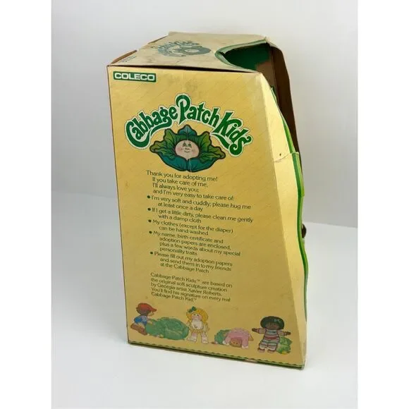 1984 Cabbage Patch Kids #3900 Girl Doll Brown Eyes Zarah Marleen w/ Box - Picture 10 of 11